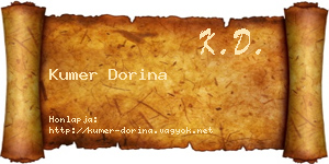 Kumer Dorina névjegykártya